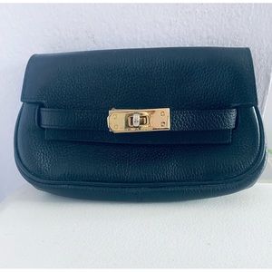Mini Kelly Inspired Leather Pochette 🖤